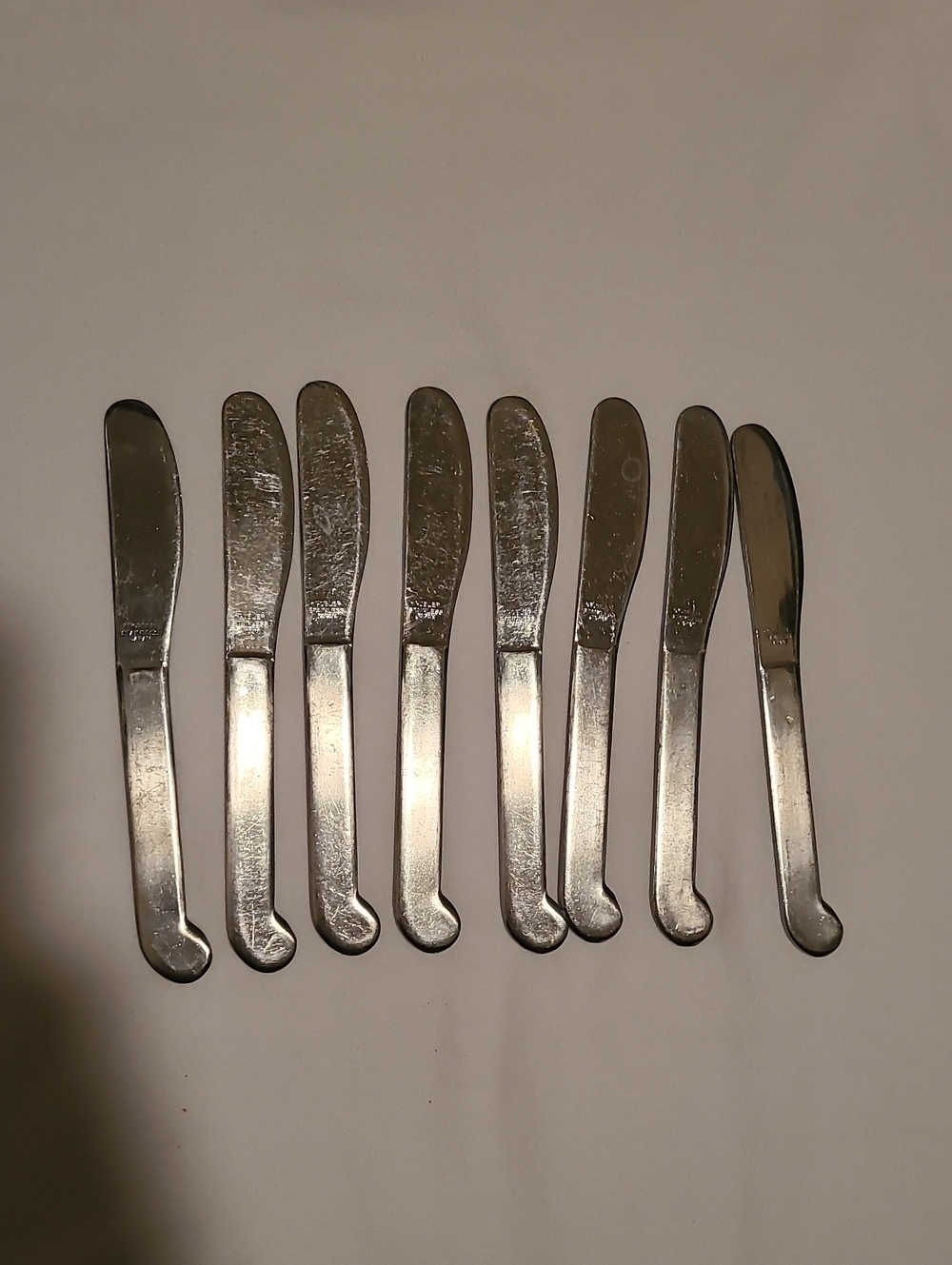 Knobler Stainless Japan Flat Handle Butter Cheese Spreader 8 Pieces